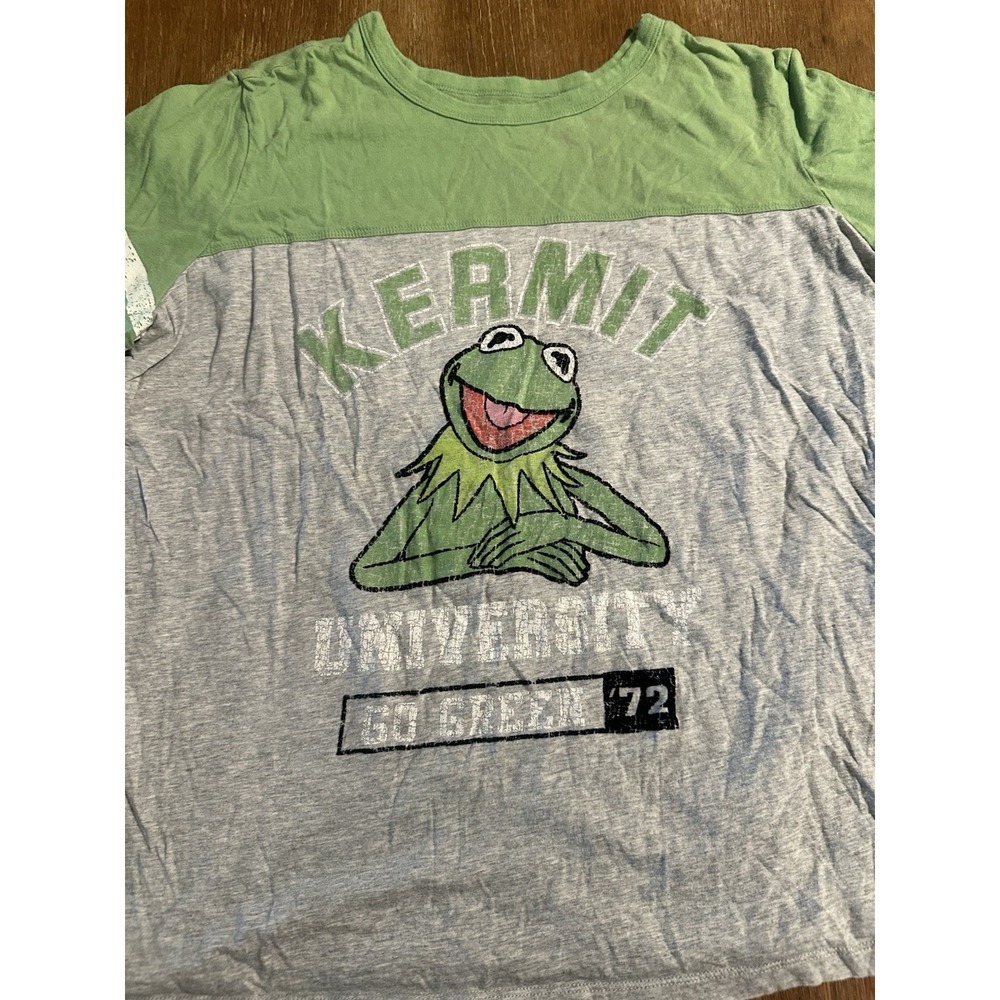 Disney Kermit The Frog The Muppets T Shirt Size 3XL Gray & Green - Picture 3 of 7